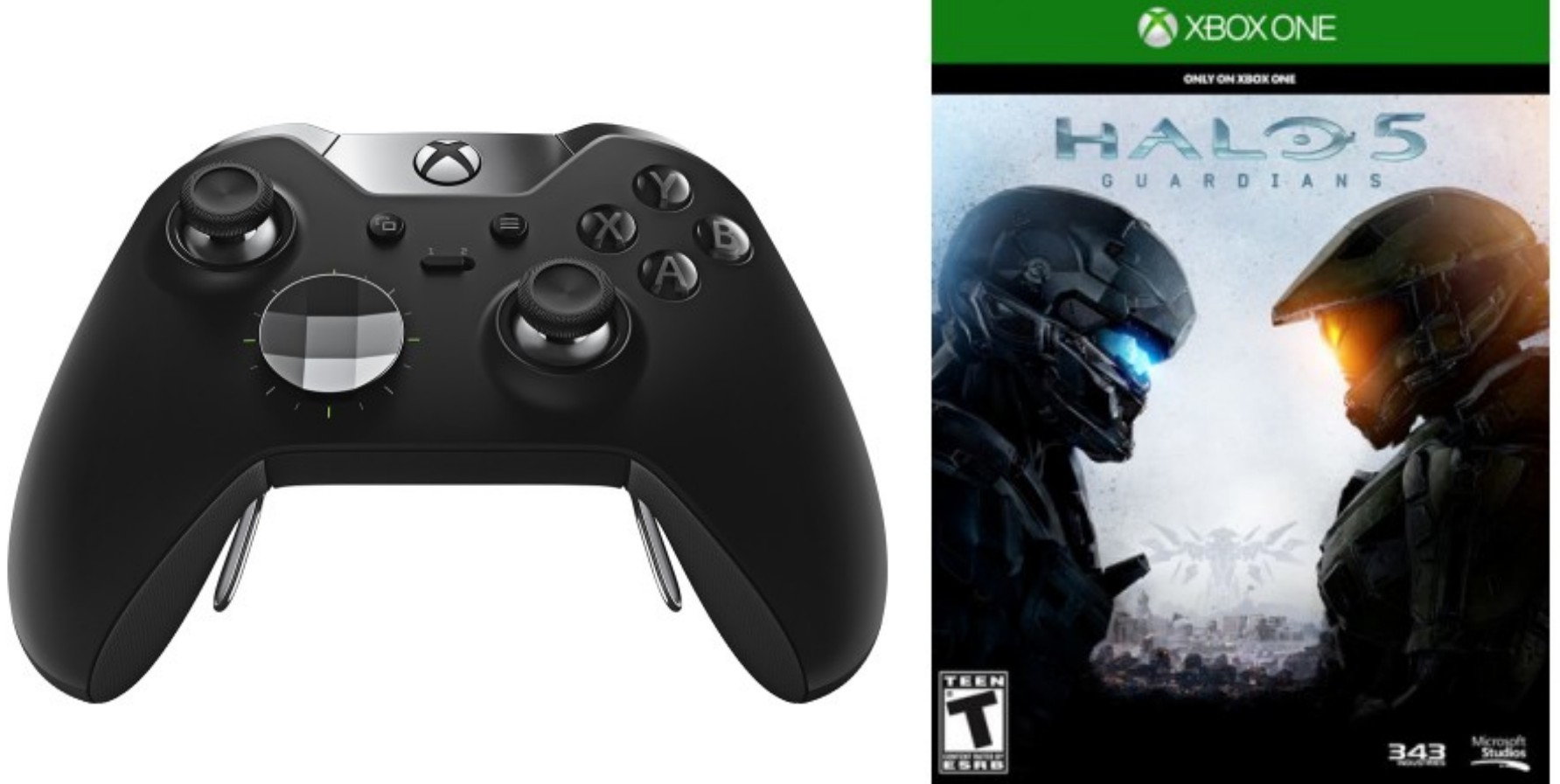 Microsoft Elite Wireless Controller + Halo 5 XBOX One Game Only 149.99