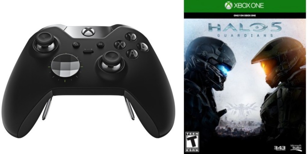 Microsoft Elite Wireless Controller + Halo 5 XBOX One Game ...
