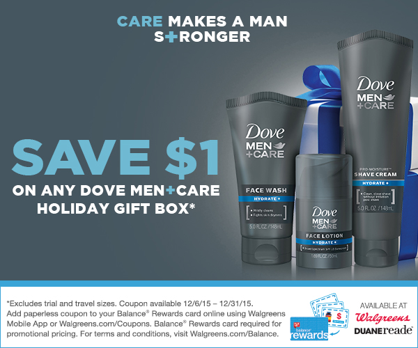 Walgreens: Clip $1/1 Dove Men+ Care Holiday Gift Box Paperless Coupon
