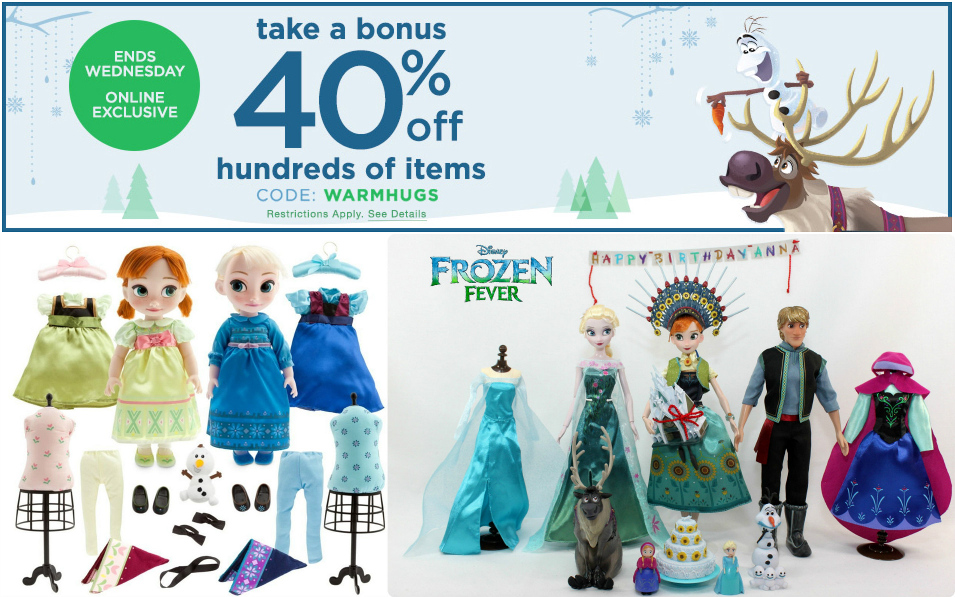Disney Store Frozen Anna and Elsa Animators Collection Dolls Deluxe 2015 Set  - Walmart.com