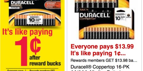 Office Depot/OfficeMax: Duracell Coppertop AA or AAA 16-Count Batteries Only 1¢ After Rewards