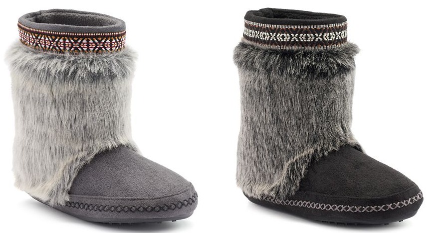 Madden Girl Embroidered Faux-Fur Tribal Women's Boot Slippers