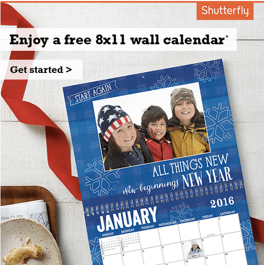 P G Everyday: Possible FREE Shutterfly Wall Calendar (Check Inbox
