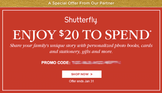 Shutterfly The Bump offer
