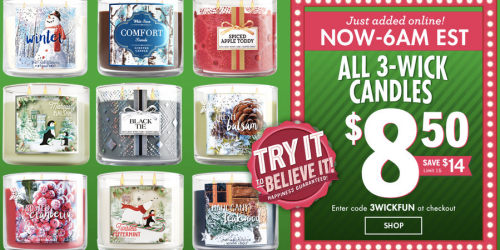 Bath & Body Works: 3-Wick Candles ONLY $8.50 – Reg. $22.50 (Now Available Online)