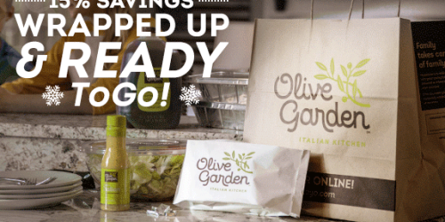 Olive Garden: Extra 15% Off To-Go & Catering Orders = Tuscan Duo w/ Soup or Salad ONLY $5.94