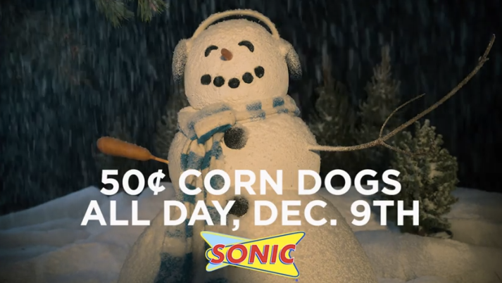 Sonic Drive-In: 50¢ Corn Dogs ALL Day December 9th