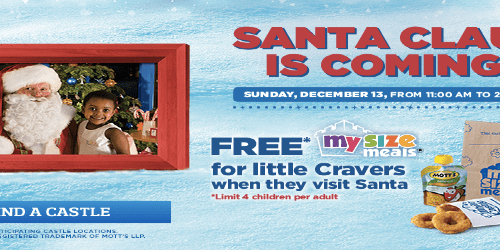White Castle: Visit Santa and Score Free Kid’s Meal (December 13th Only)