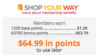 Shop your Way Points Deal