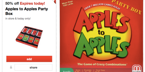 Target Cartwheel: 50% off Apples to Apples Party Box = ONLY $9.99 (Regularly $19.99)