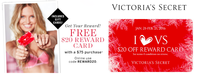 Victoria's Secret: FREE $20 Reward Card w/ $75 Purchase (Includes Gift  Cards!)