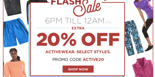 Kohl’s: Extra 20% Off Activewear (Until 12AM CT) + Stackable Codes