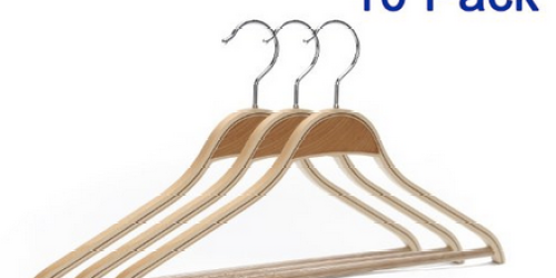 Amazon: Highly Rated 10-Pack Of J.S. Hanger Sturdy Solid Wooden Hangers Only $8.99
