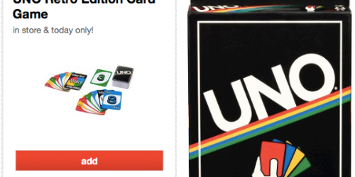 Target Cartwheel: 50% off UNO Retro Edition Card Game = ONLY $2.49 (Nice Stocking Stuffer)