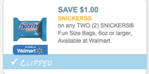 New $1/2 Snickers Fun Size Candy Coupon