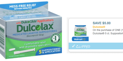 High Value $5/1 Dulcolax Suppositories Coupon