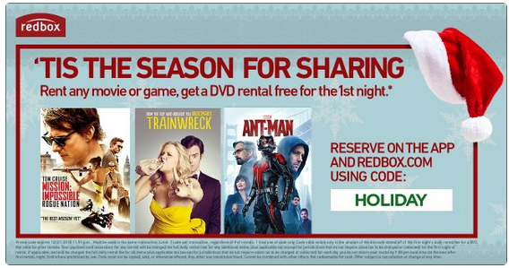 Redbox: FREE 1-Day DVD Rental (Today only)