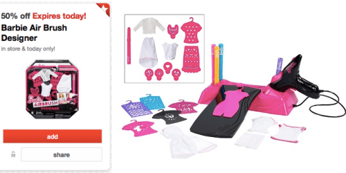 Target Cartwheel: 50% off Barbie Air Brush Designer Station = ONLY $12.49 (Reg. $24.99)