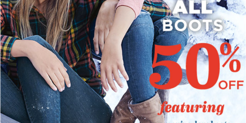 Old Navy: 50% Off ALL Boots In-Store = $10 Girl’s Adoraboots & $12 Women’s Adoraboots + More