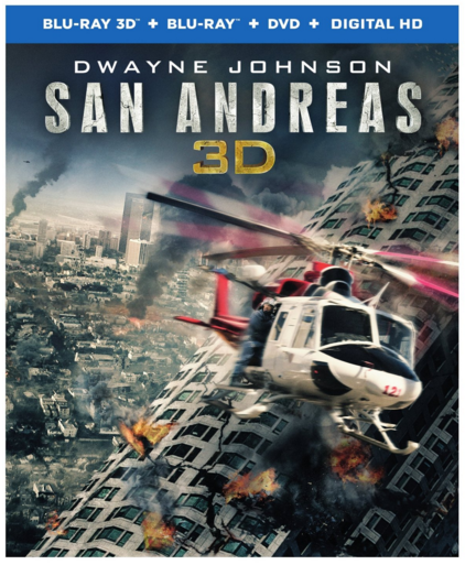 San Andreas Blu-ray 3d, Blu-ray, DVD 