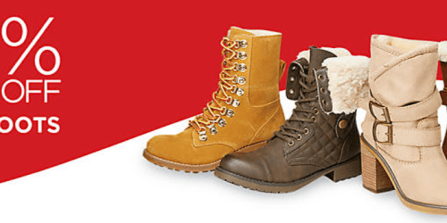 Sears.com: Up to 70% Off Women’s Boots + Extra 25% Off 2 Pairs = Starting at Only $14.99 Each