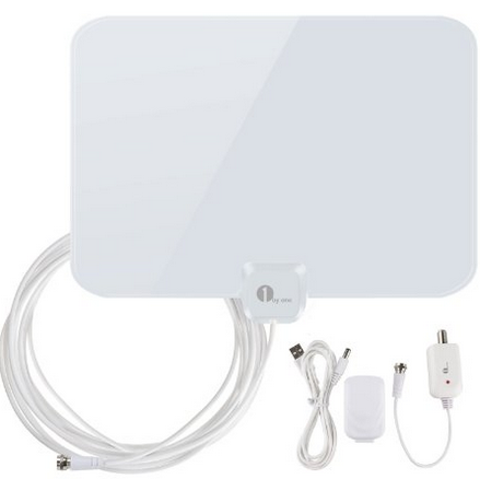 Amazon: 1byone Super Thin HDTV Antenna w/ Amplifier AND 20-Ft Coaxial Cable