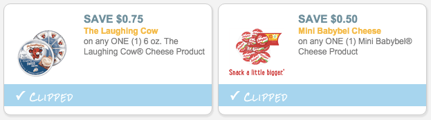 the Laughing cow and Babybel cheese coupons
