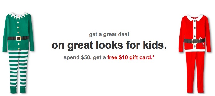 Target $10 Gift Card with $50 Kids' clothing purchase