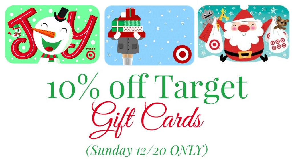 Target 10 Off Target Gift Card Purchases (Sunday 12/20 ONLY) • Hip2Save