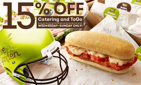 Olive Garden: 15% Off To-Go & Catering Order