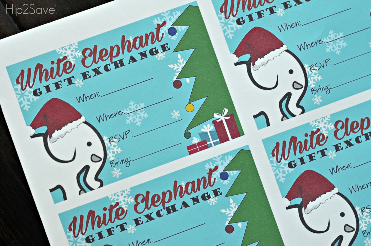 Free White Elephant Gift Exchange Invitations, Rules, & Tips