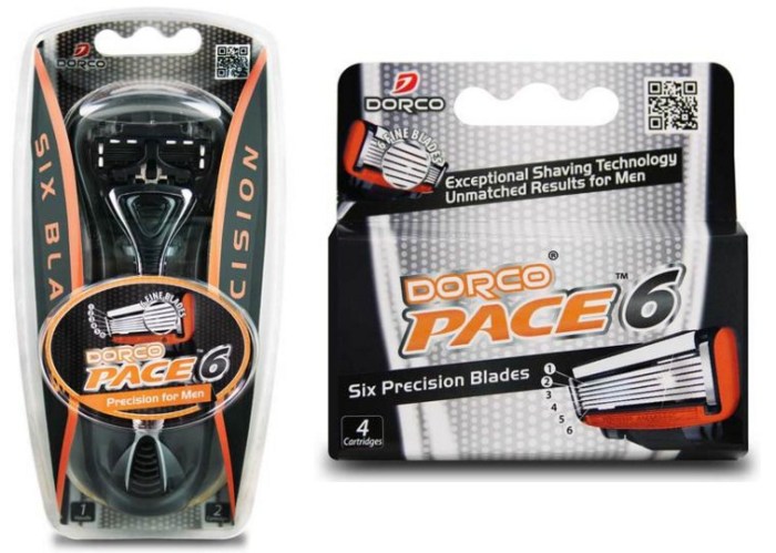 Dorco Pace 6 Razor and Cartridges
