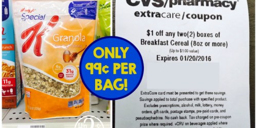CVS: Kellogg’s Special K Granola Possibly Only $0.99 Per Bag (Regularly $4.29)