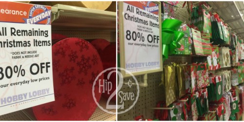 Hobby Lobby: 80% Off ALL Remaining Christmas Merchandise = 20¢ Christmas Gift Bags & More