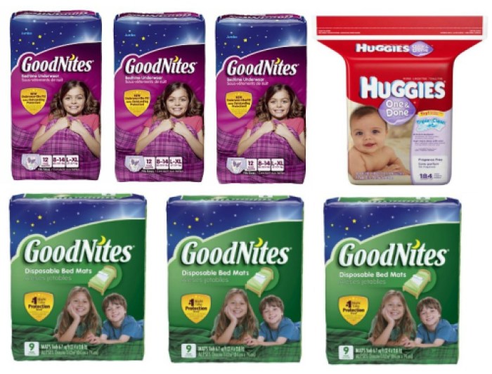 GoodNites Underwear, Bed Mats and Huggies Wipes