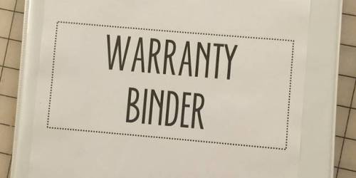 Happy Friday: Creating a Warranty Binder
