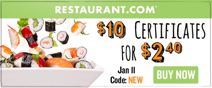 Restaurant Com 10 Dining Certificate Only 2 40 Hip2save