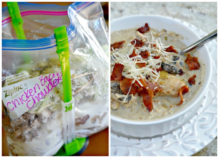 Low Carb Easy Chicken Bacon Chowder Freezer Meal