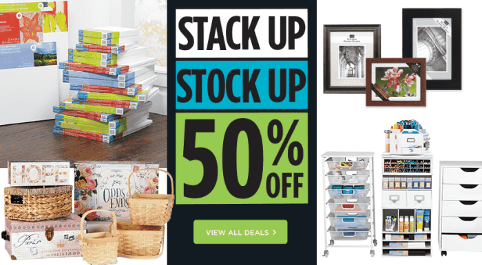 Michael's Stack up Stock up sale
