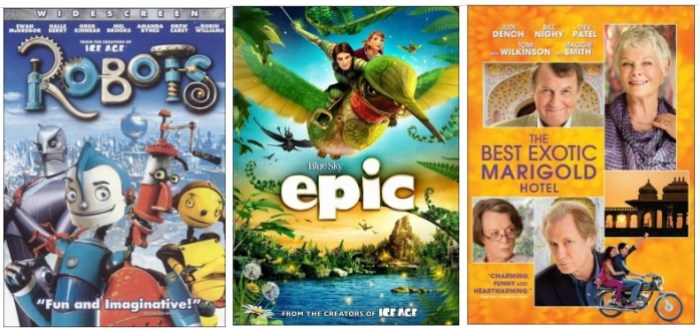 Robots, Epic and The Best Exotic Marigold Hotel