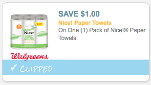 Walgreens $1/1 Nice! Paper Towels