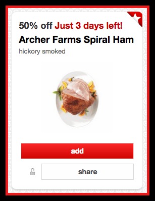 Target Ham Store Target: 50% Off Archer Farms Spiral Hickory Smoked Ham Cartwheel ...
