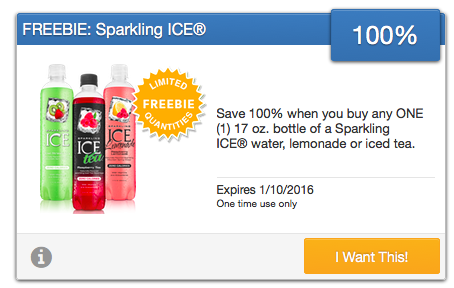 SavingStar: Free Sparkling ICE Water, Lemonade or Iced Tea (Limited Quantity Available)