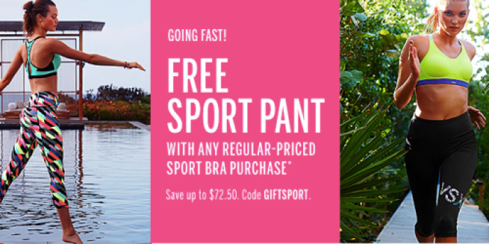Victoria’s Secret: Free Sport Pant (Up to $70+ Value) w/ Sport Bra Purchase – Ends Today