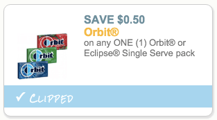 Orbit and Eclipse Gum coupon