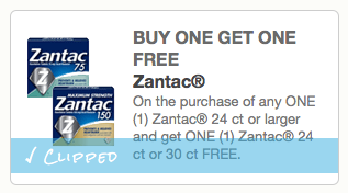 Buy 1 Zantac and Get 1 Free Coupon