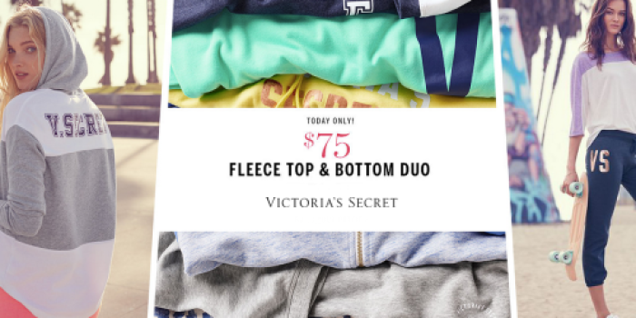 Victoria’s Secret: Fleece Top AND Bottom Duo Deal (+ Free Tank w/ Bra Purchase)