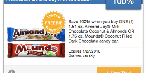 SavingStar: 100% Free Almond Joy or Mounds Bar