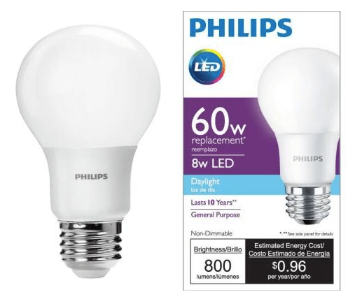4-Pack of Philips 60W LED Light Bulbs
