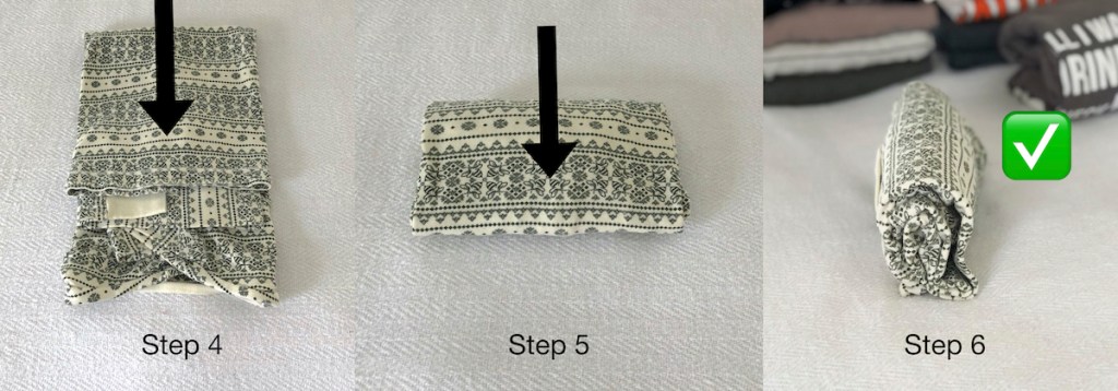 steps to fold a green and white shirt